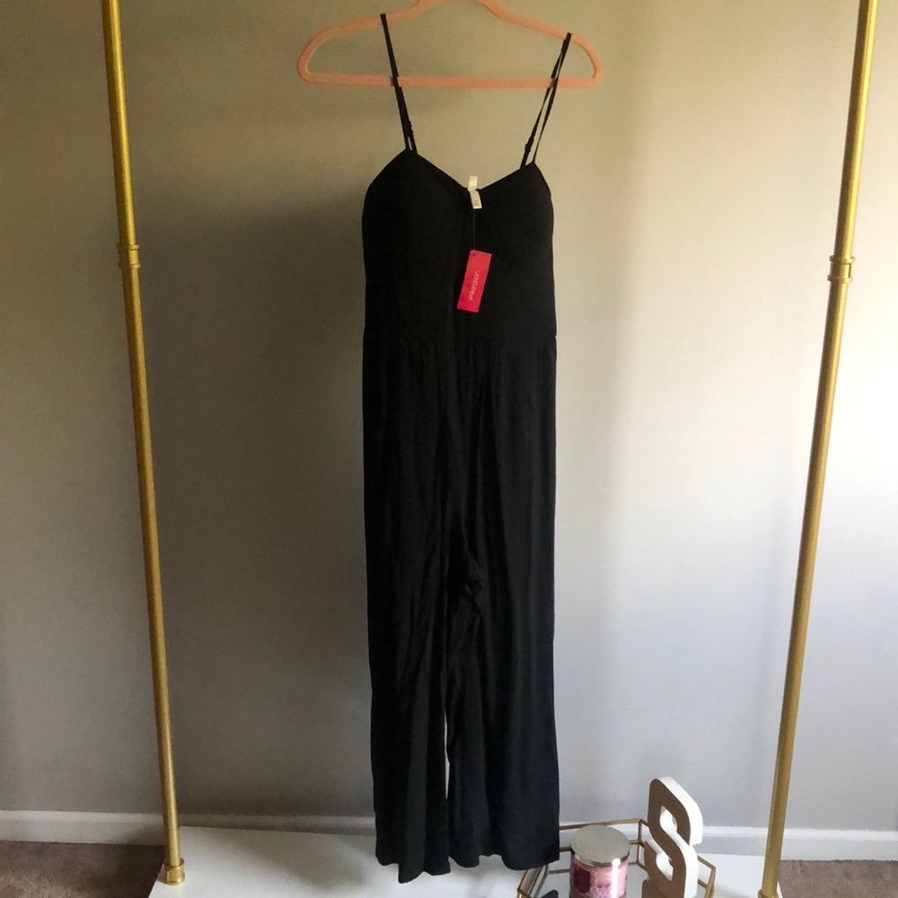 Xhilararion wide leg black jumpsuit